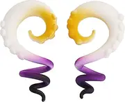YOFANST 2pcs Glass Tapers Multi-Colors Spiral Plugs Piercing Ear Gauges Flesh Tunnel 4G-1/2 inch 5-12MM