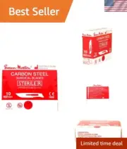 Sterile Scalpel Blades No.10 Carbon Steel Box of 100 for Precision Surgery