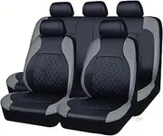 car seat Protector Car Seat Covers AUTO PU Leather Car Seat Cover Universal Fit Most Car Interior Accessories Front & Rear Full Set Cover(Gray Full Set)