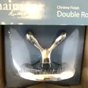 Genuine Mainstays - Home Double Robe Hook - Chrome Finish - New In Box