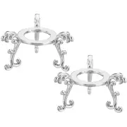 Crystal Ball Stand 2pcs Sphere Display Stand for 80 to 100mm Balls, Silver
