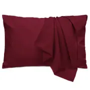 LINENOVA 2PCS Hotel Quality Premium Mircrofiber Pillowcases - Standard , Burgundy