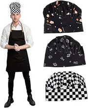[SAFIGLE] Cooks Mushroom Hat for Restaurant Classic Chef Kitchen Hat Unique Patterns Comfortable Fits Head Circumference Up