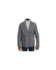 Master Coat DoubleBreasted Linen Blazer Men Blue Suits & Blazers