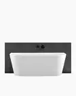 Freestanding Back to Wall Bath 1600 Acrylic Matte White Oval Modern Bathtub NEW