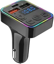 Car Fm Transmitter and Charger - Car FM Transmitter | Car Music bluetooh Transmitter | Car Radio Adapter | MP3 Player Car Adapter | Double USB Wireless Multi-Device Type-C Port with Type-C Port RECE