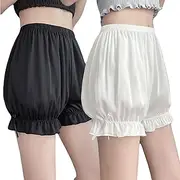 [Generic] 2Pcs Bloomers for Women Ruffle Pumpkin Shorts Breathable Bloomers Shorts