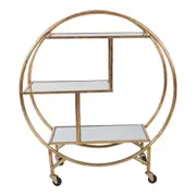 Belle Victoria Bar Cart with Mirror Shelves