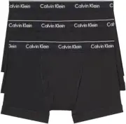 Calvin Klein Men's NB4002001 Cotton Classics 3-Pack Trunk, 3 Black, S