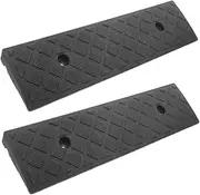 ETHZZLE 2pcs Plastic Ramps for Driveway and Doorway Lightweight Wheelchair Riser with Slip Surface for Safe Access Sturdy Construction for Durability