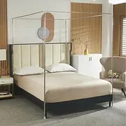 Beyeutao King Bed Canopy Frame Stainless Steel Four Poster Bed Frame Four Poster Bed Curtains Frame 4 Poster Mosquito Net Frame for Bed Play Tent Frame Outdoor or Indoor.