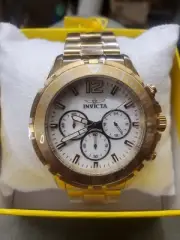Invicta Men's Watch Pro Diver Chrono White MOP Dial Yellow Gold Bracelet 29460