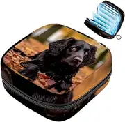 Period Bag,Sanitary Napkin Storage Bag,Autumn Dog Leaf,Tampon Holder for Purse