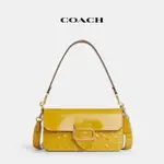 【COACH蔻馳官方直營】MORGAN經典LOGO皮革單肩手袋-IM/金色(CT856)