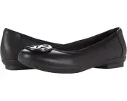 Clarks Collection Women 6 W Wide Black Leather Sara Willow Flat Ballerina NEW