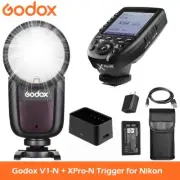 Godox V1-N TTL Speedlight Round Head Camera Flash + XPro-N Trigger for Nikon