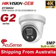 Hikvision OEM DS-2CD2386G2-IU DarkFighter AcuSense 4K PoE Turret IP Camera MIC