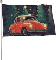 A Red Car Flag 60x96 in Double Sided Printed Garden Flag Decorative Banner No Fade Yard Flag with Brass Grommets Hanging Photo Backdrop for Indoor Outdoor Party Home Decor