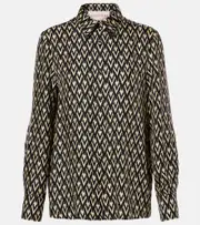 [Valentino] Valentino Toute La V silk twill shirt AU 10 black