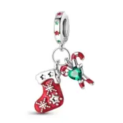 Beads Charm Bracelets Christmas Themed Sterling Silver Jewelry Women C