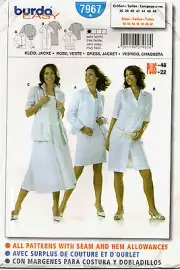 Burda 7967 Misses Dress & Jacket Sewing Pattern Uncut Size 10-22