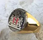 AMSTERDAM CITY CREST NETHERLANDS AJAX STEEL GOLD PIN PATCH SILVER [ D110]
