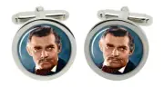 Clark Gable Cufflinks in Chrome Box