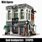 Modular Brick Bank 2413+ pcs Arcitecture Building Brick City Toy Set NEW DIY MOC