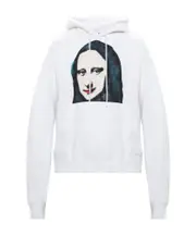 Mona Lisa print hoodie S,XS,M White