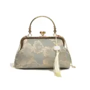 Chinese Style Embroidered Shoulder Bag Elegant Handbag Retro Small Square Bag We
