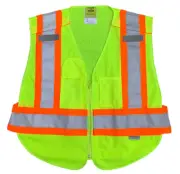 Game Workwear Class 2 Five-Point Breakaway Vest #I-684 - NEON YELLOW, 3XLARGE