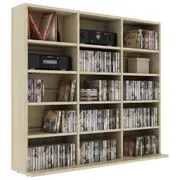 CD DVD Storage Cabinet Stand Organiser Display Bookshelf Rack Shelves Sonoma Oak