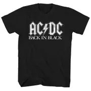 AC/DC T Shirt Back In Black Stencil Logo AC/DC Shirt