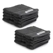 8pc Onkaparinga Flinders Bathroom Face Washer Set 30x30cm Cotton 600GSM Charcoal