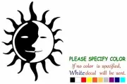 SUN AND MOON SIGN Vinyl Decal Sticker Car Window Bumper Wall Laptop 12"