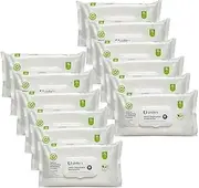 Disposable Washcloths - Body Cleansing Wipes for Adults - Enriched with Aloe Vera, Chamomile & Vitamin E -Soft, Absorbent and Strong - Toilet Wipes Flushable - XL 8” x12” (Pack of 12), White