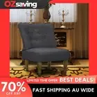French chair grey fabric elegant design home decor 54x66.5x70 cm 0287