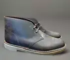 Clarks Men's SHEPTON Flat Heel Chukka Boots Brown Beeswax Leather Size 9.5 W New