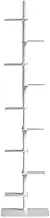 PCVCZYEYSA Height Adjustable 9 Tier Wooden Minimalist Tiered Shelf, Invisible Bookshelf for Living Room, Bedroom, Home (White)
