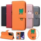 Cartoon Card Wallet Leather Flip Phone Case For Samsung A02S A71 A32 A52 A72 A21