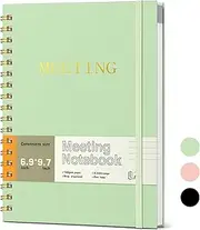 Meeting Notebook For Work Organization, Hardcover Work Notebooks for Note Taking, Spiral Meeting Agenda Planner Office Supplies for Women & Men to Manage Office Business Projects B5 (10" × 7") Green