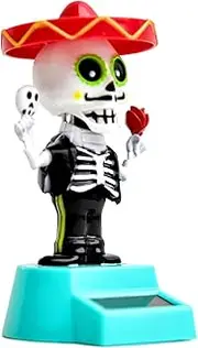 Solar Powered Dancing Figurine | Distinctive Design Swinging Dancer Ornament | Skeleton Car Ornaments for Home Desk Bedroom Workplace Dashboard Decoration
