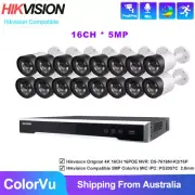 Hikvision 12MP 16CH 16 POE NVR CCTV Security System 5MP Colorvu IP Camera Audio