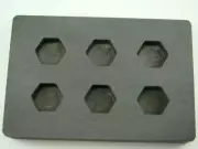 High Density Graphite Mold 1/2 oz Gold Bar Silver 6-Cavities Hexagon Copper B101