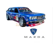 1:10 RC Clear Lexan Body Shell Kit Mazda RX3 Wagon with decals & Extras. 200mm