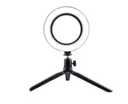 6 inch Dimmable LED Ring Light Tripod Stand Selfie Mini Circle Lamp Make Up