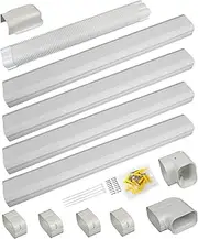 Mxclimate 4" 17Ft PVC Line Set Cover Kit for Mini Split and Central Air Conditioners,AC Heat Pump Systems,Decorative Tubing Pipe Covers,Brown