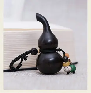 黑檀木手工小葫蘆創意高檔保平安招財男女汽車鑰匙扣掛件腰掛飾鏈
