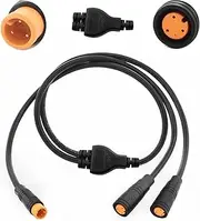 VISSQH Ebike 3 Pin Waterproof Y-Splitter Extension Cable Connector male and female 1 to 2 plug wire,3 pin cable connector for electric bike light,Gear Sensor and Brake Modification Kit