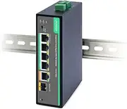 LINOVISION Industrial 4 Ports Gigabit BT90W PoE Passthrough Switch and PoE Extender, IEEE802.3af/at/bt, SFP Port, DIN Rail PoE Powed Switch Support 820ft Long Distance PoE